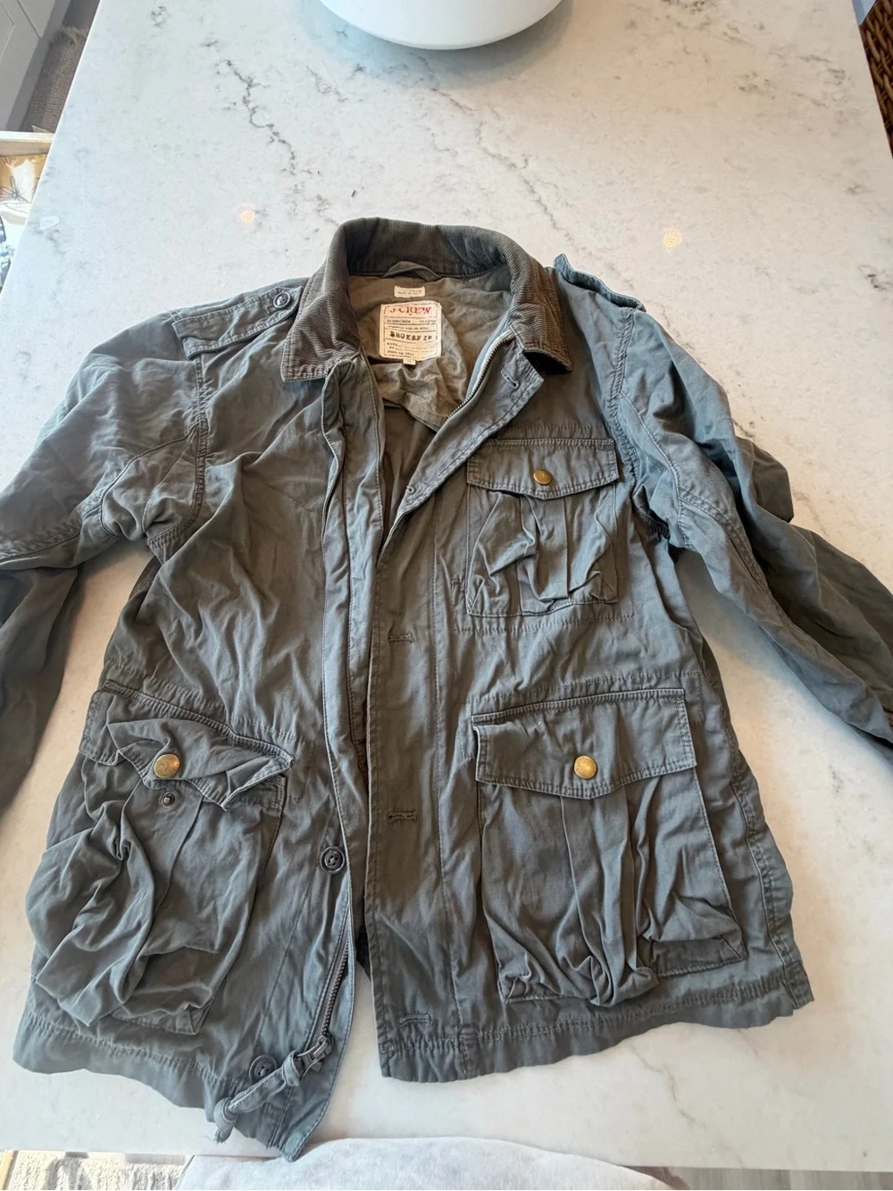 J CREW Men's military Field Jacket in Olive Green! Quality meets versatile! M